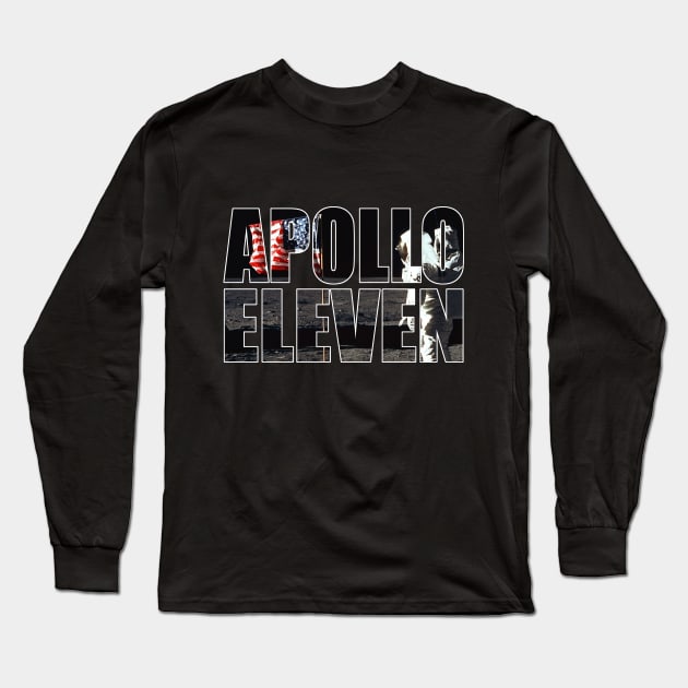 Apollo Eleven Flag Long Sleeve T-Shirt by GloopTrekker